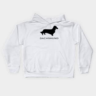 Longhaired dachshund with text Kids Hoodie